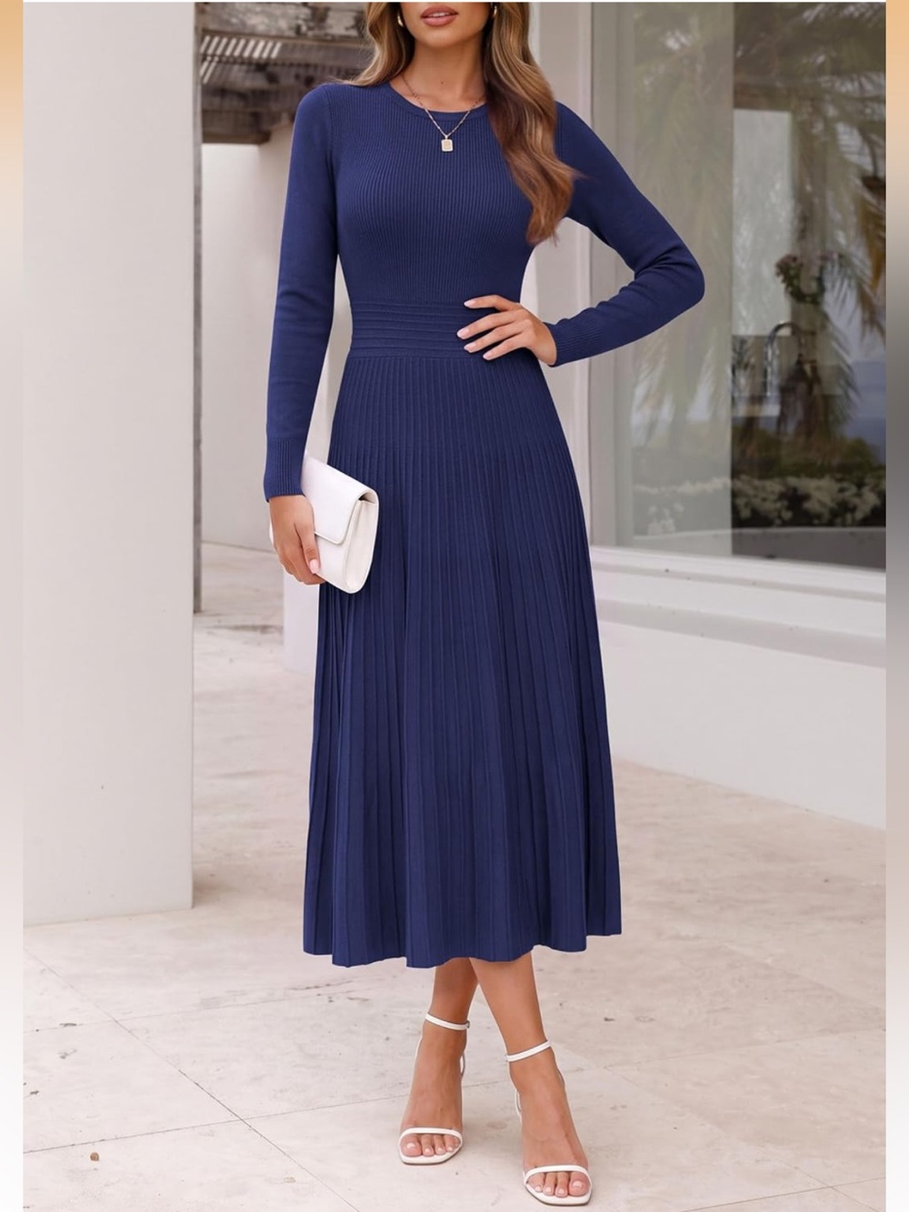 PRETTYGARDEN Women's Long Sleeve Knit Maxi Sweater Dress